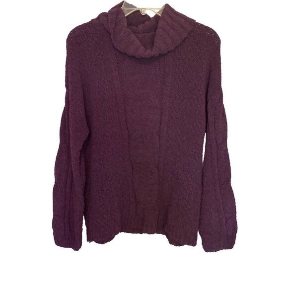 Seven7 Pullover Sweater Women Size Small, Chunky Knit, Purple, Cowl Neck Oversiz - Picture 1 of 13